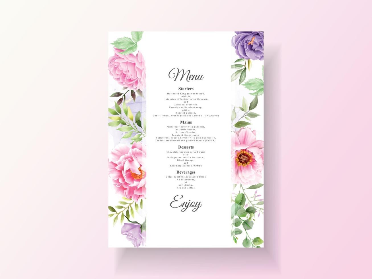 romantic watercolor wedding invitation template vector