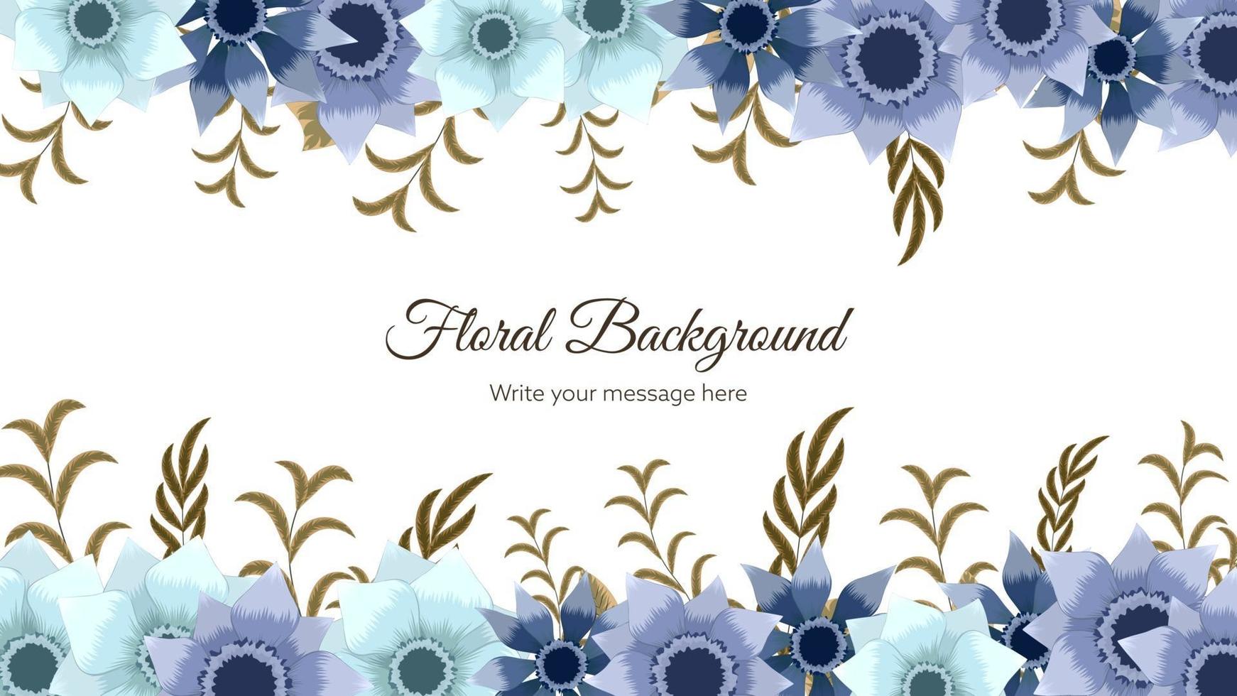 Elegant floral background template with flowers, web, social media vector