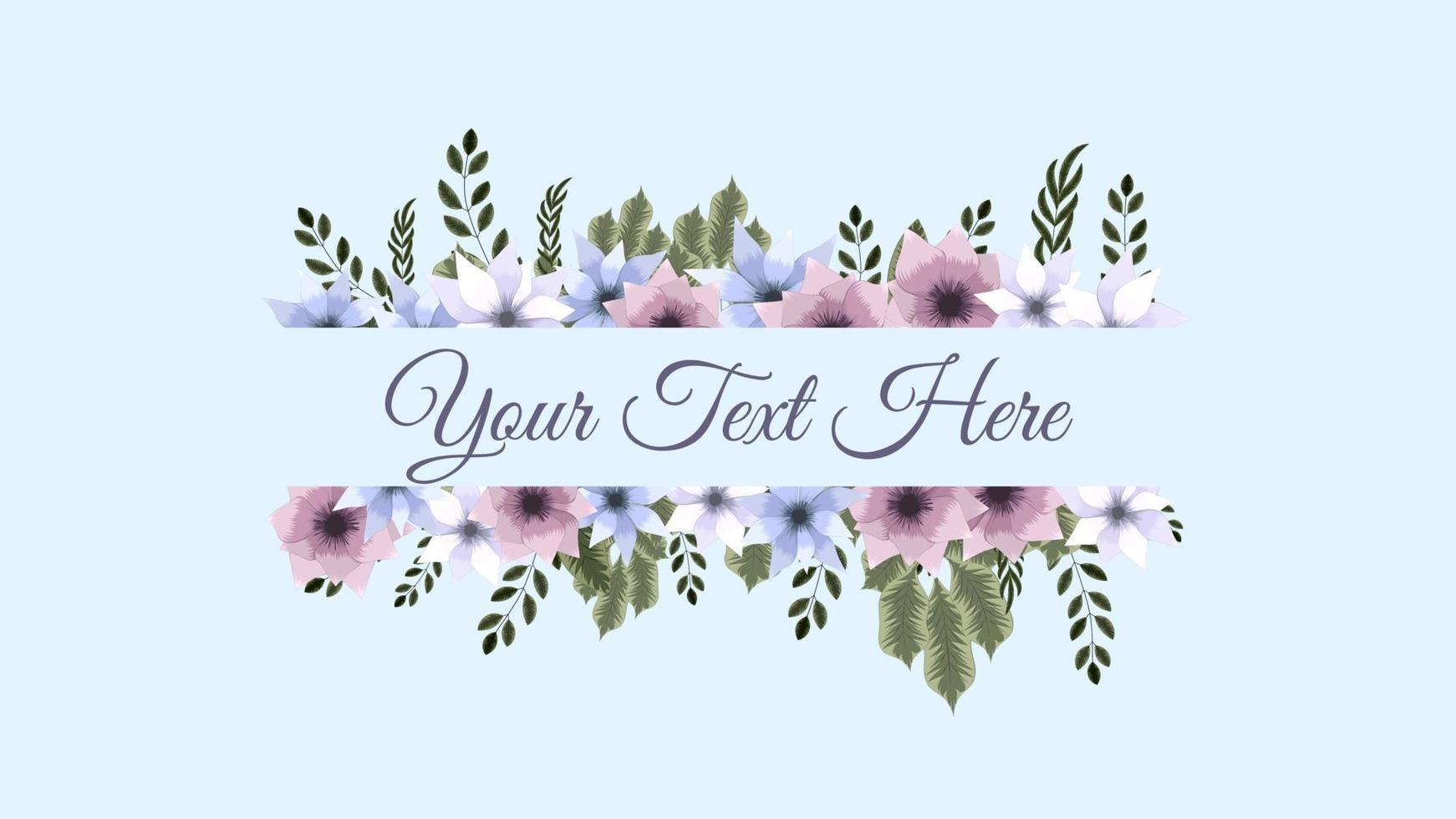 Set of vector floral elements flowers frames detailed greeting cards