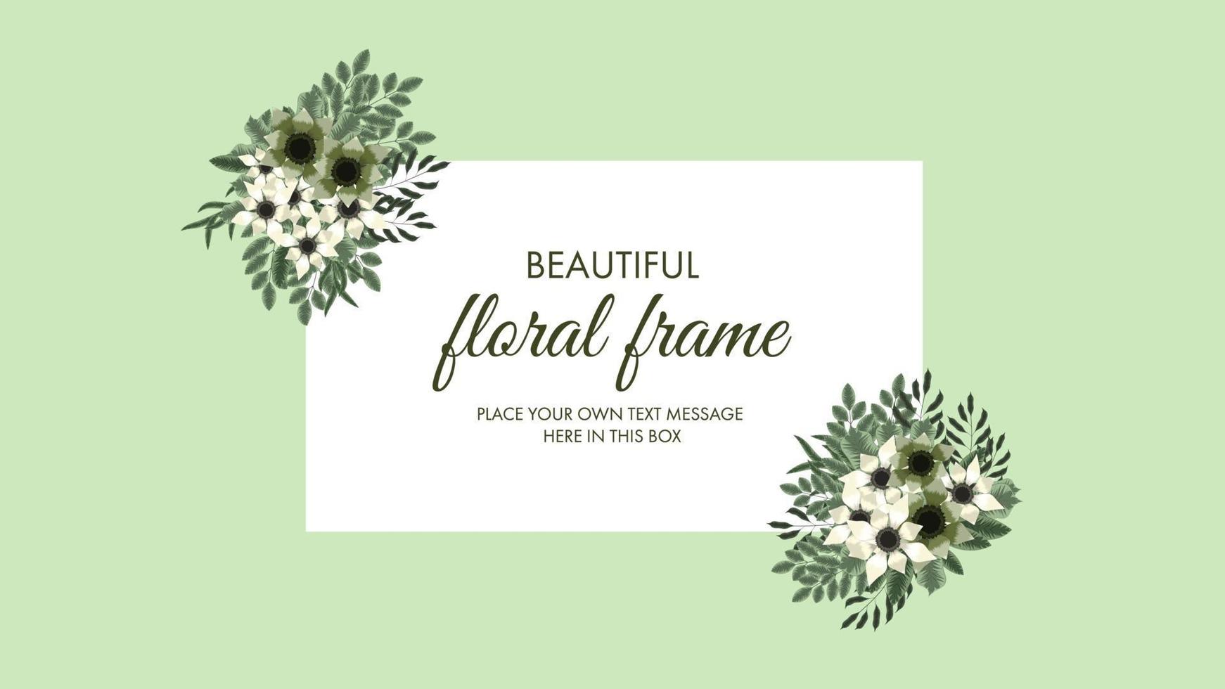 Floral Bouquet frame vintage flowers Greeting Card, Wedding, social vector