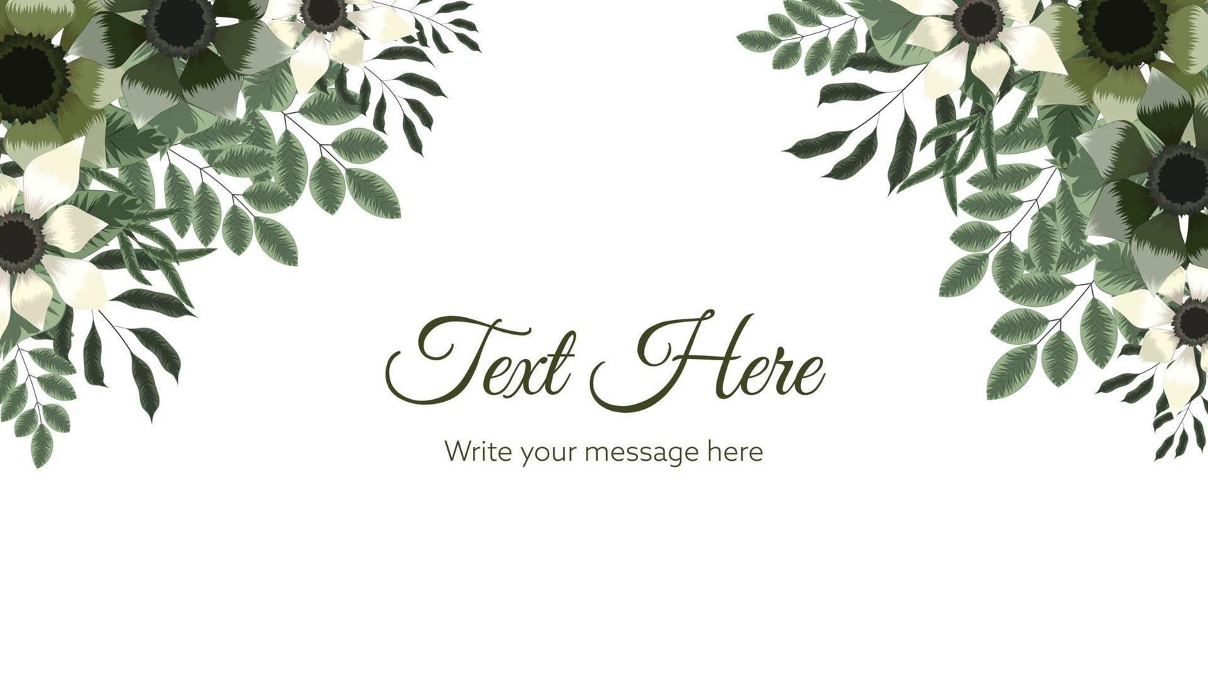 Floral border frame card template used as web background, banner, vector
