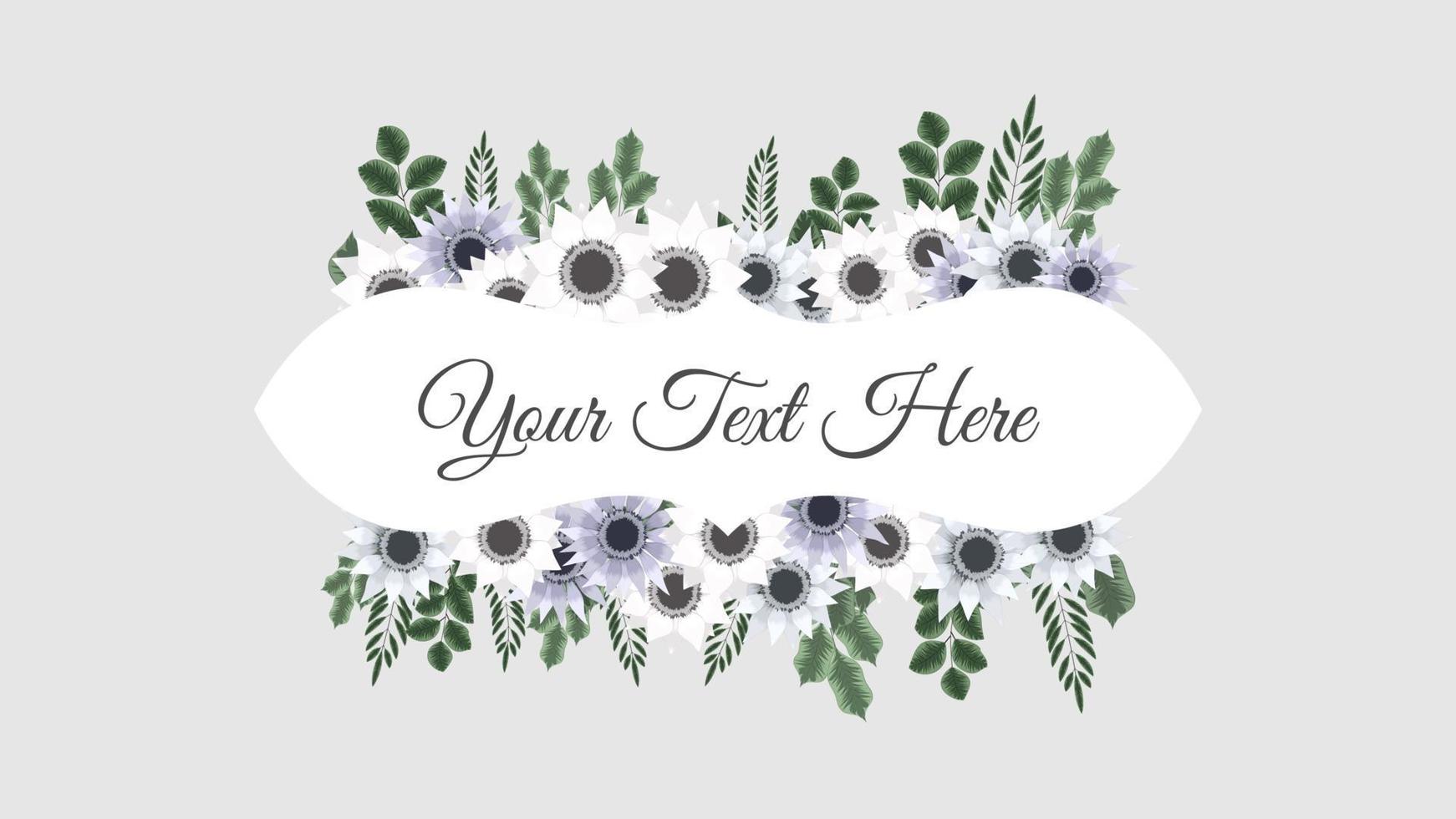 Floral frame Card Template with Flowers label for Wedding Invitation vector