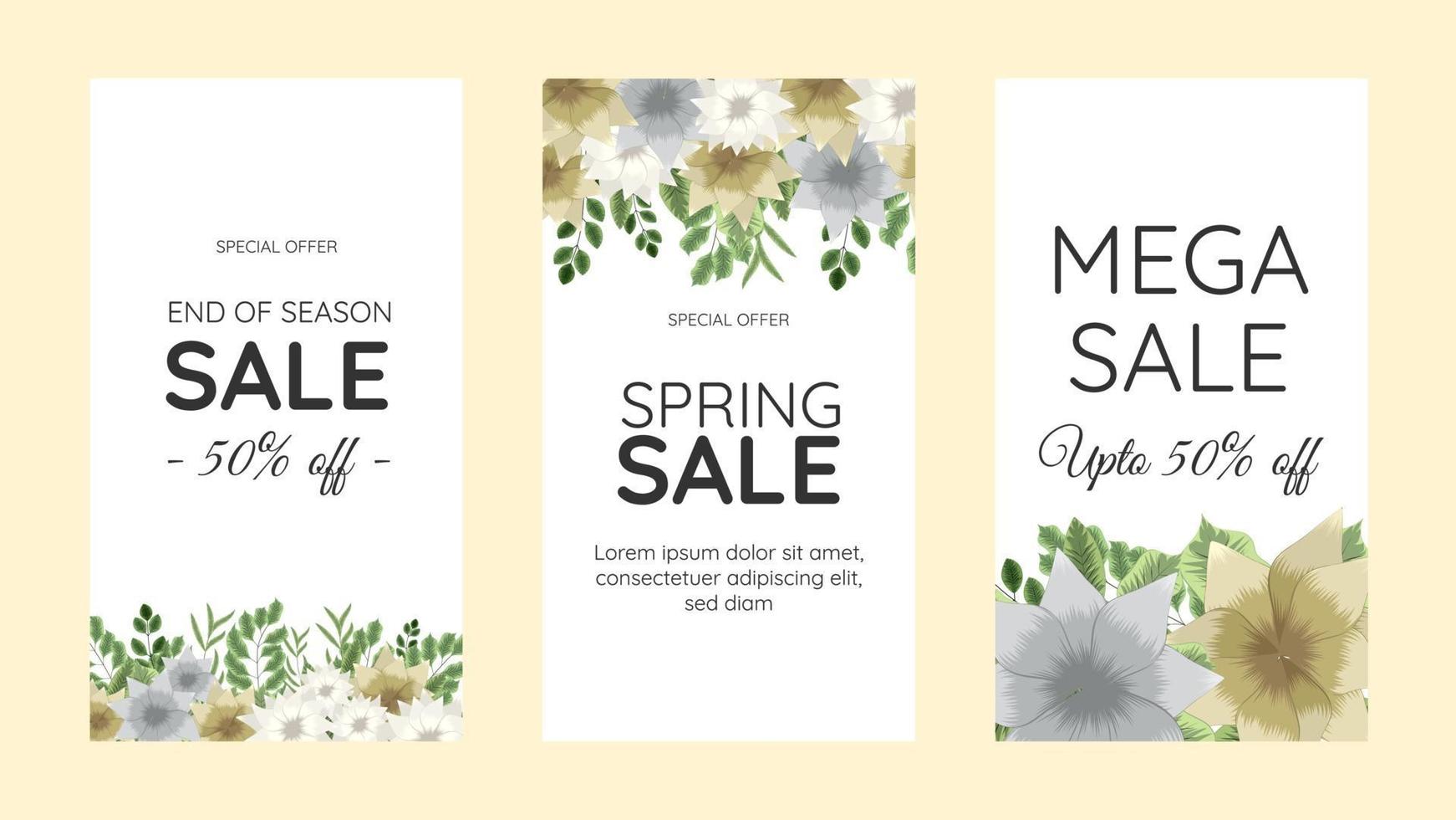 Flower social media instagram story template design frame background vector
