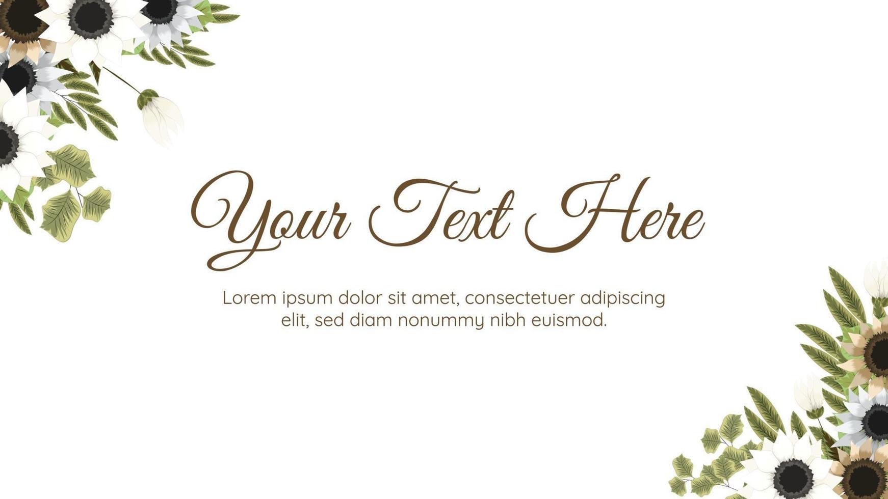 Horizontal floral banner background decorated with cheerful flowers vector