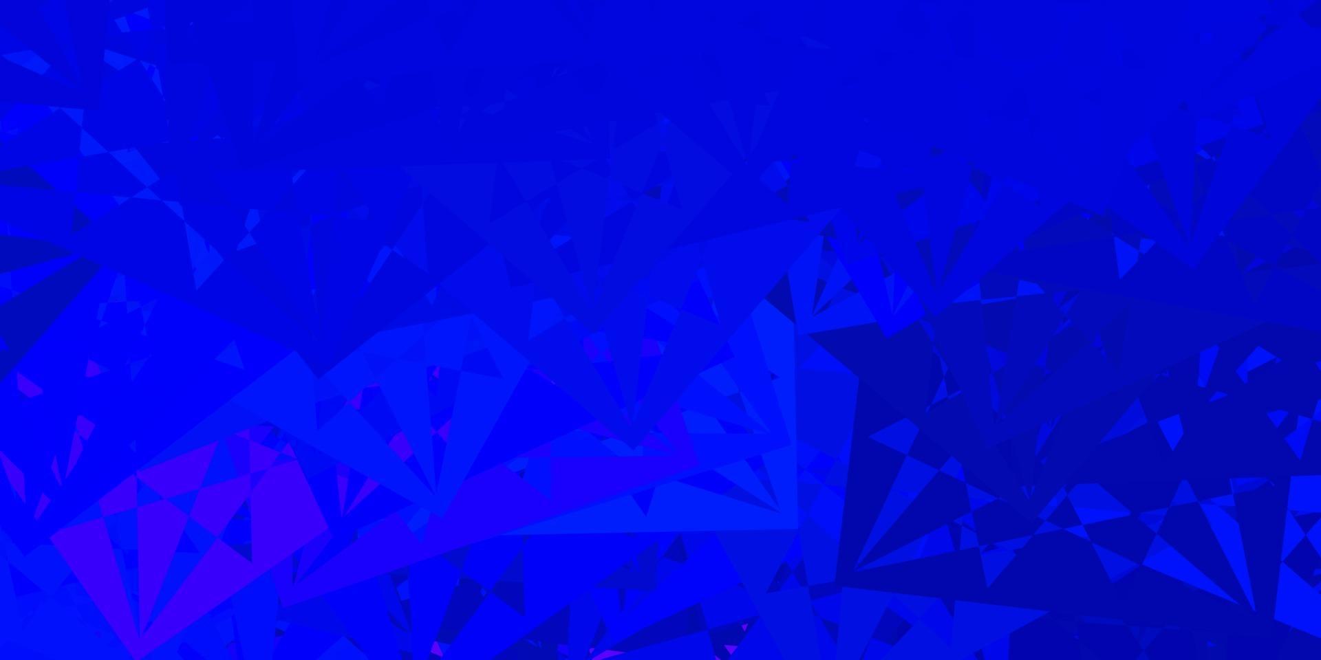 Dark BLUE vector background with triangles.