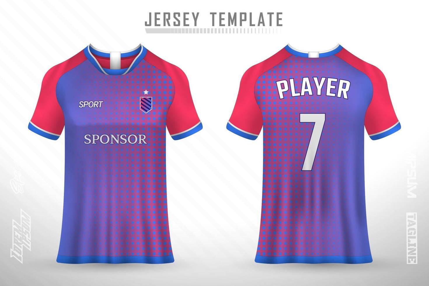 Soccer jersey and t-shirt mockup vector design template