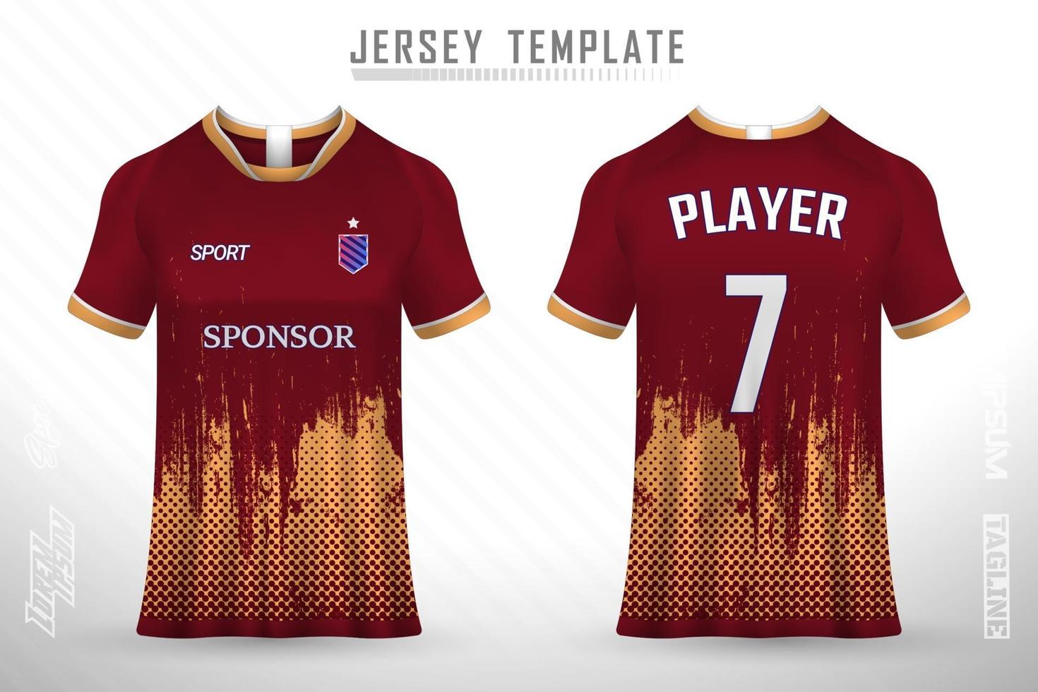 Soccer jersey and t-shirt mockup vector design template