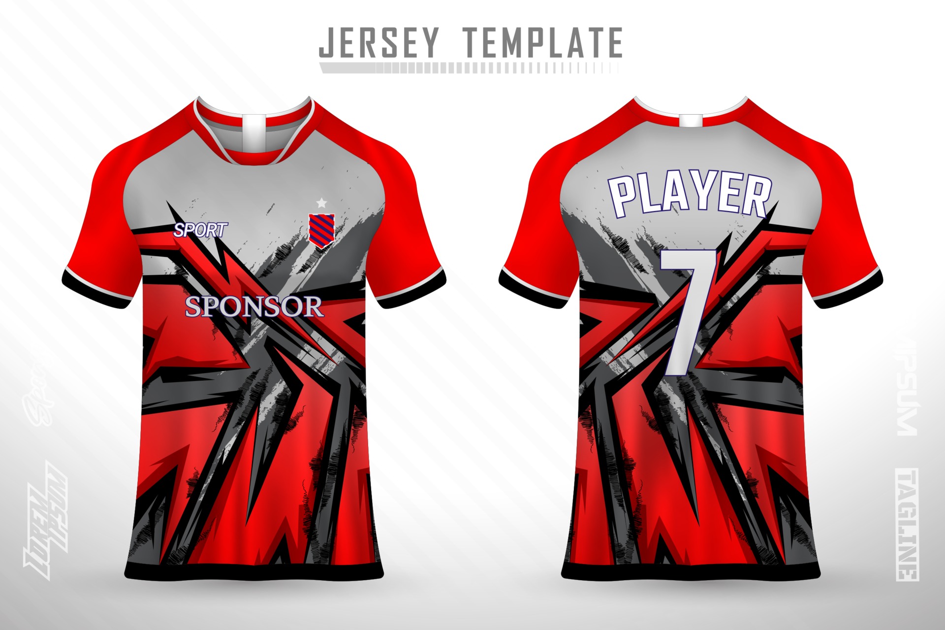 Soccer jersey and t-shirt mockup vector design template 3300914 Vector ...