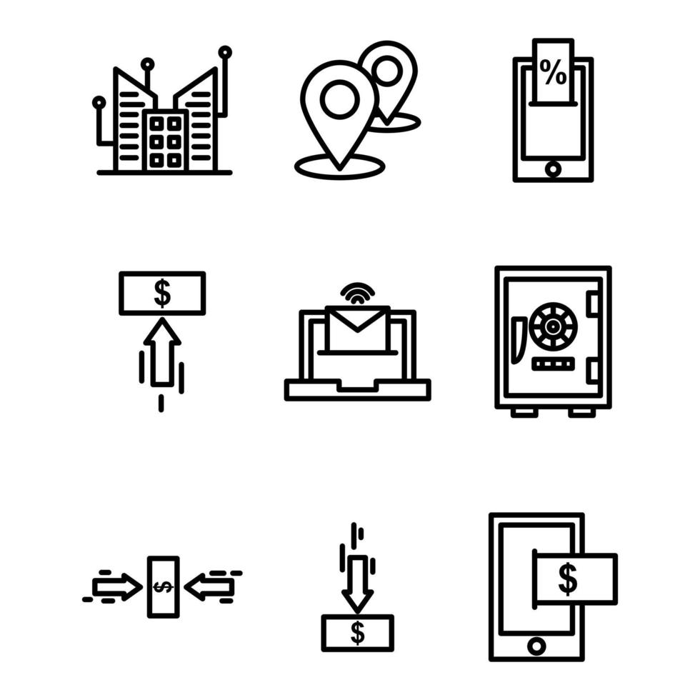set icon economy outline design vector