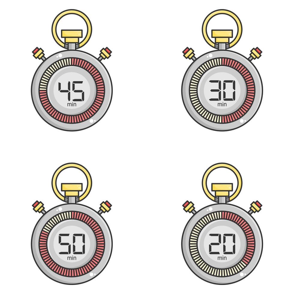 four stopwatch design style three vector