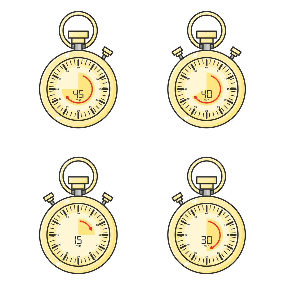 four stopwatch design style four vector