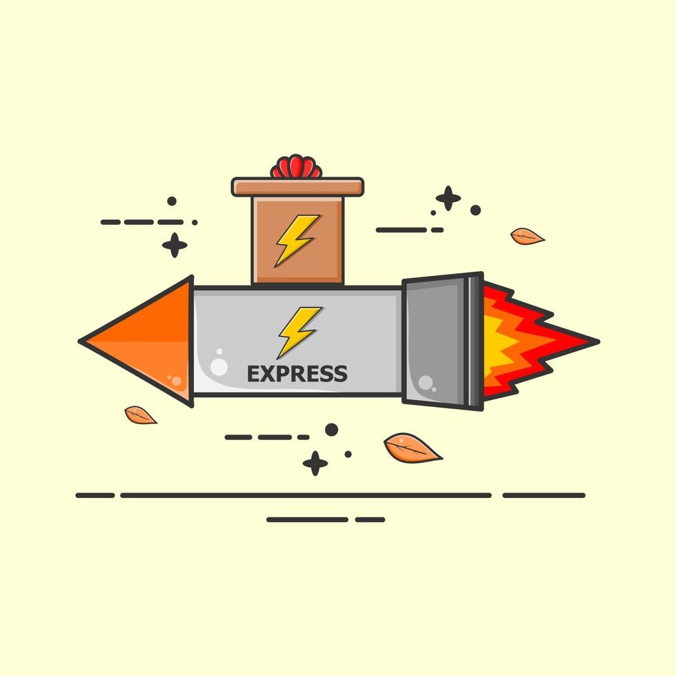 expedition express fast delivery to customer illustration flat design vector