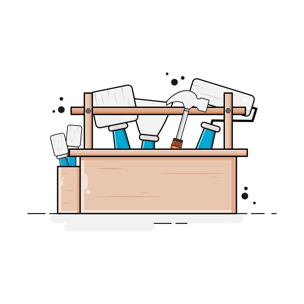 flat design all tools for your building project vector