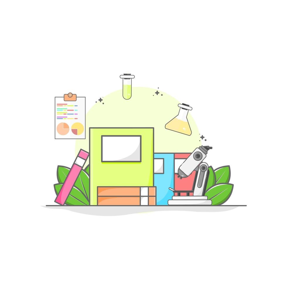 chemistry education concept with media books you can read vector