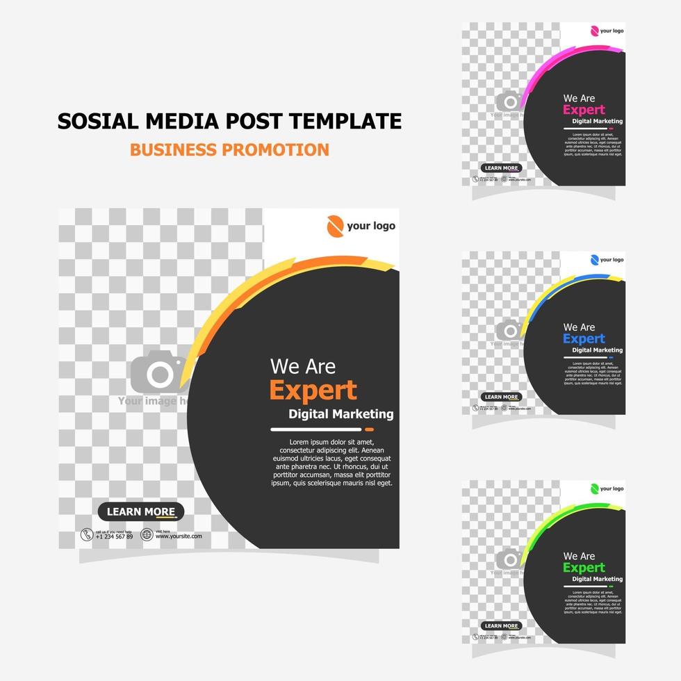 plantilla de publicación de redes sociales establecida para su estilo empresarial diez vector