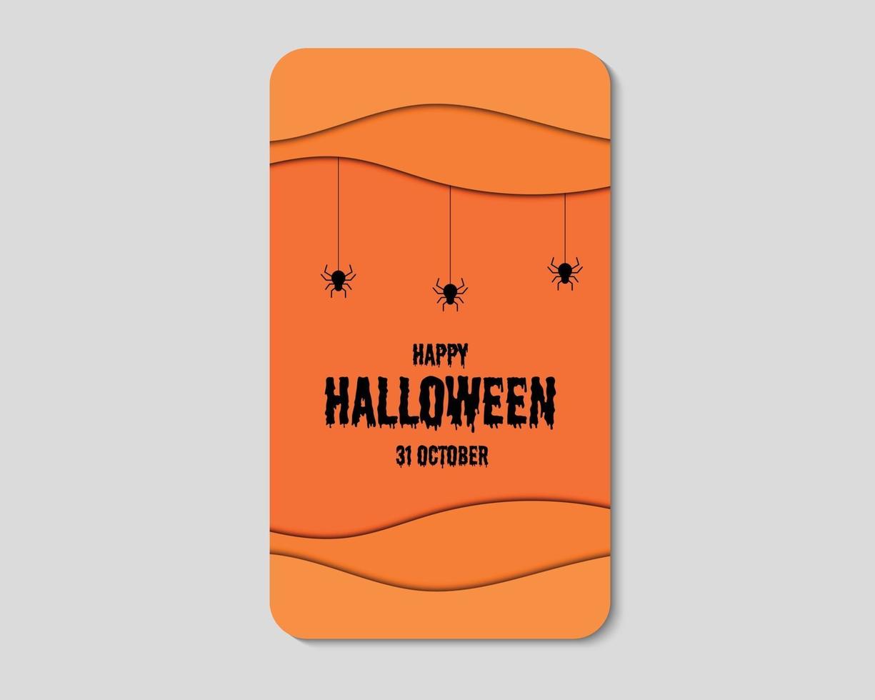 plantilla de saludo de teléfono de feliz halloween vector