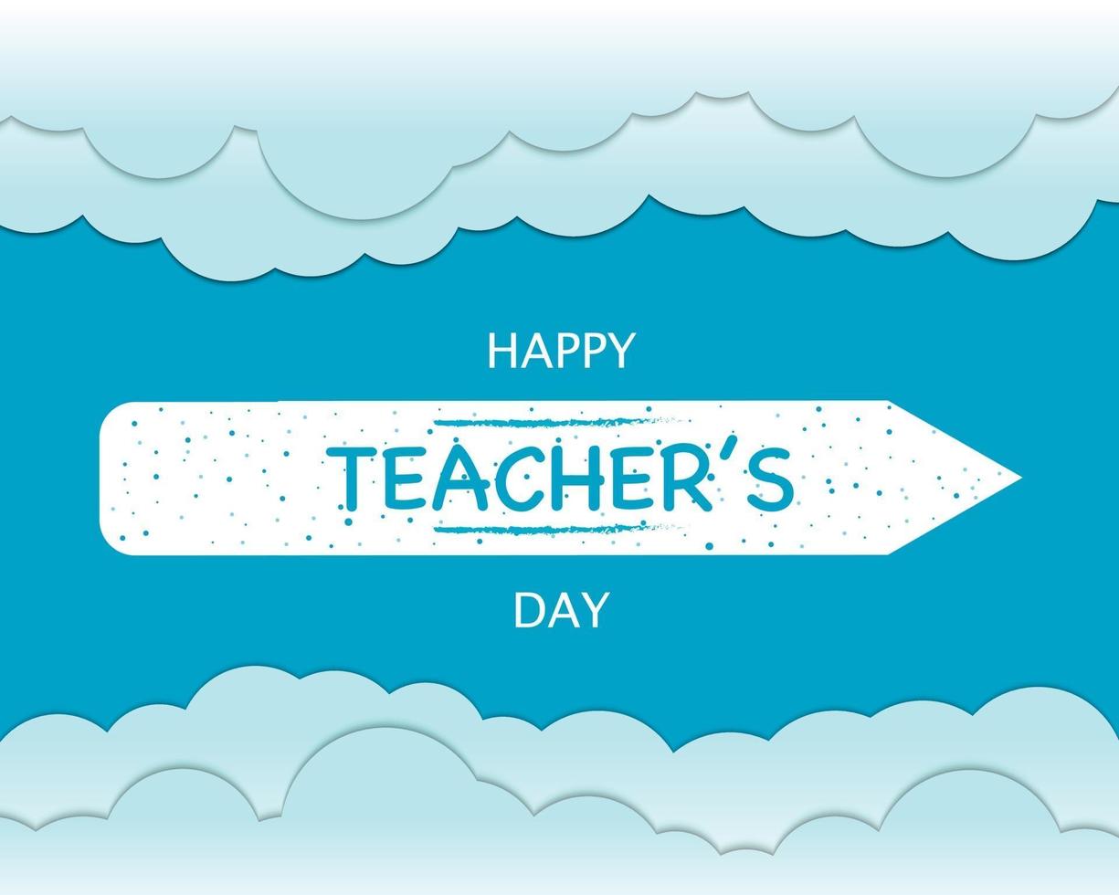 Happy Teacher's Day Simple Greeting vector