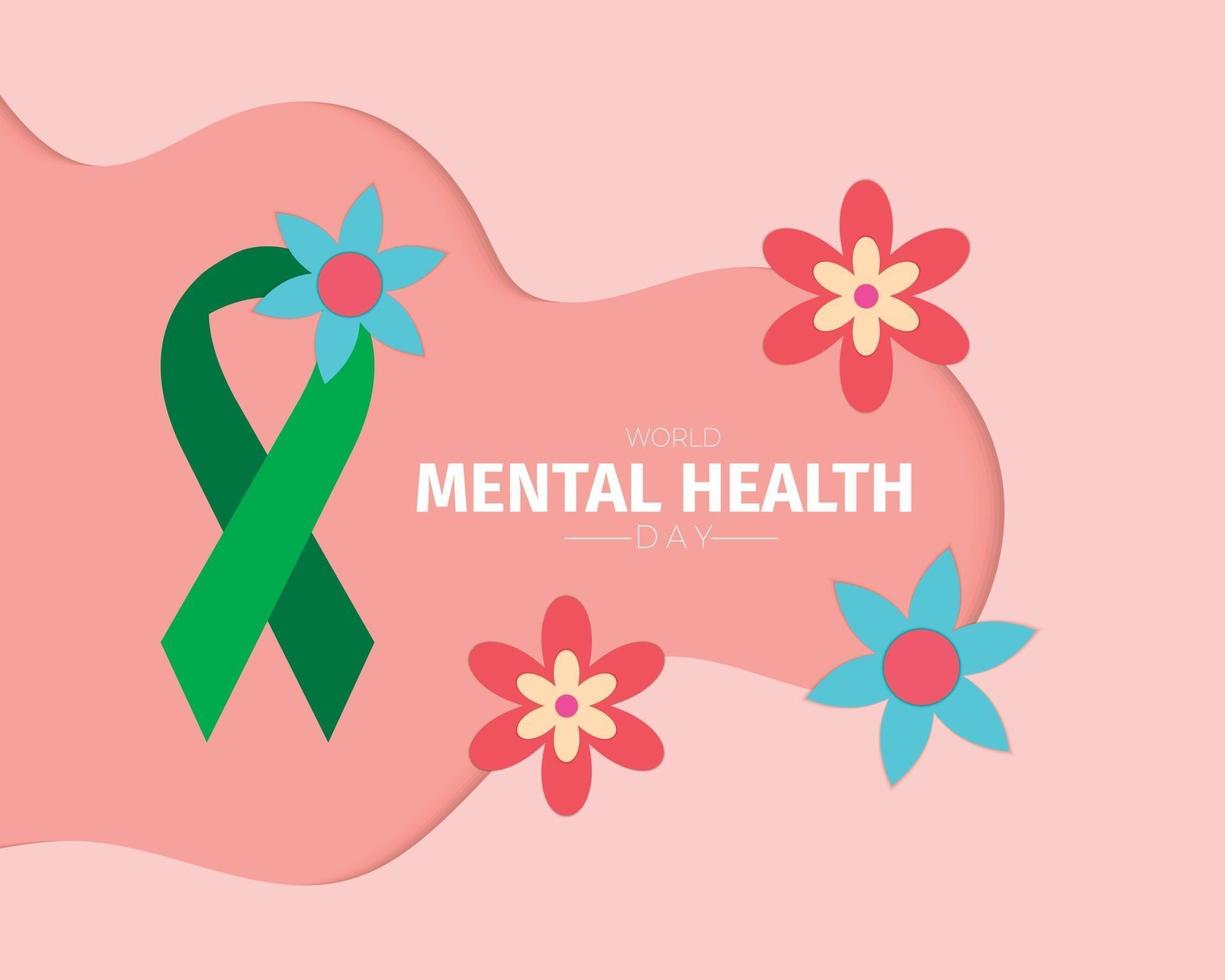 World Mental Health Day In Paper Style Vector