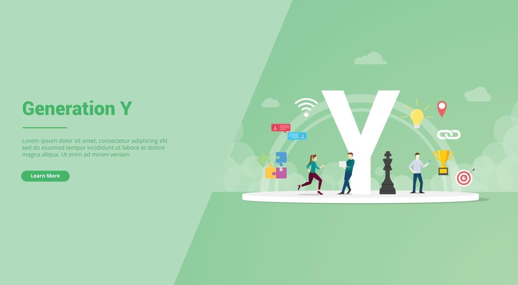 generation y concept for website template vector