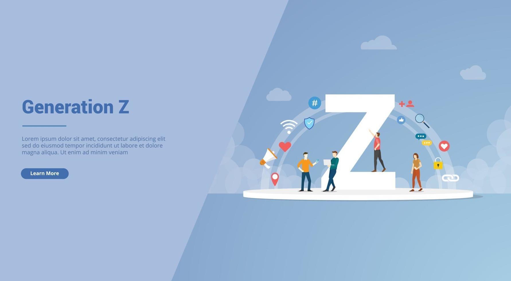 generation z concept for website template or landing homepage banner vector