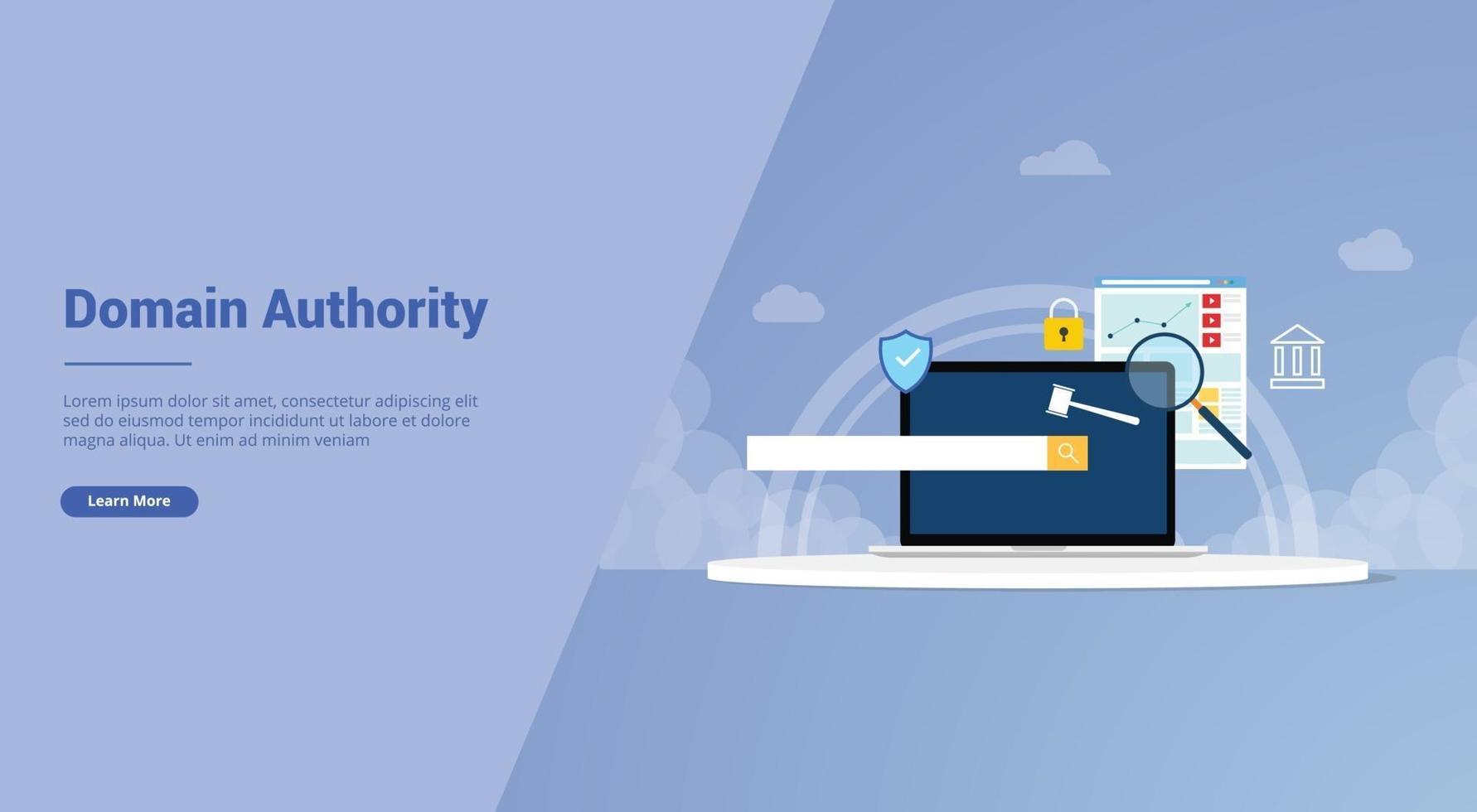 domain authority for website template or landing homepage banner vector