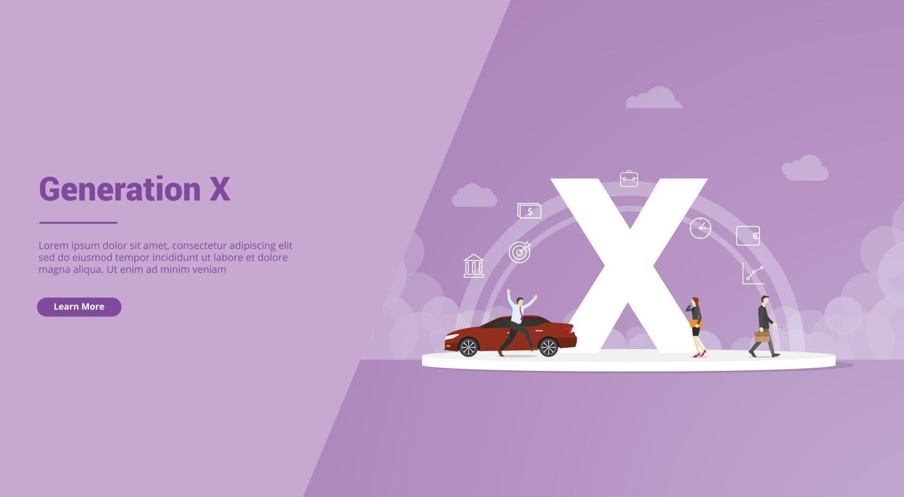 generation x concept for website template or landing homepage banner vector