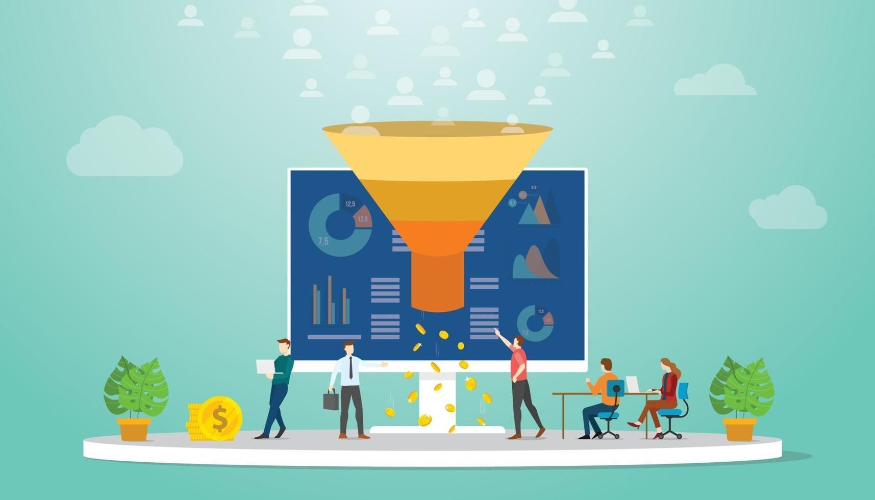 followers or users monetization team marketing strategy concept vector