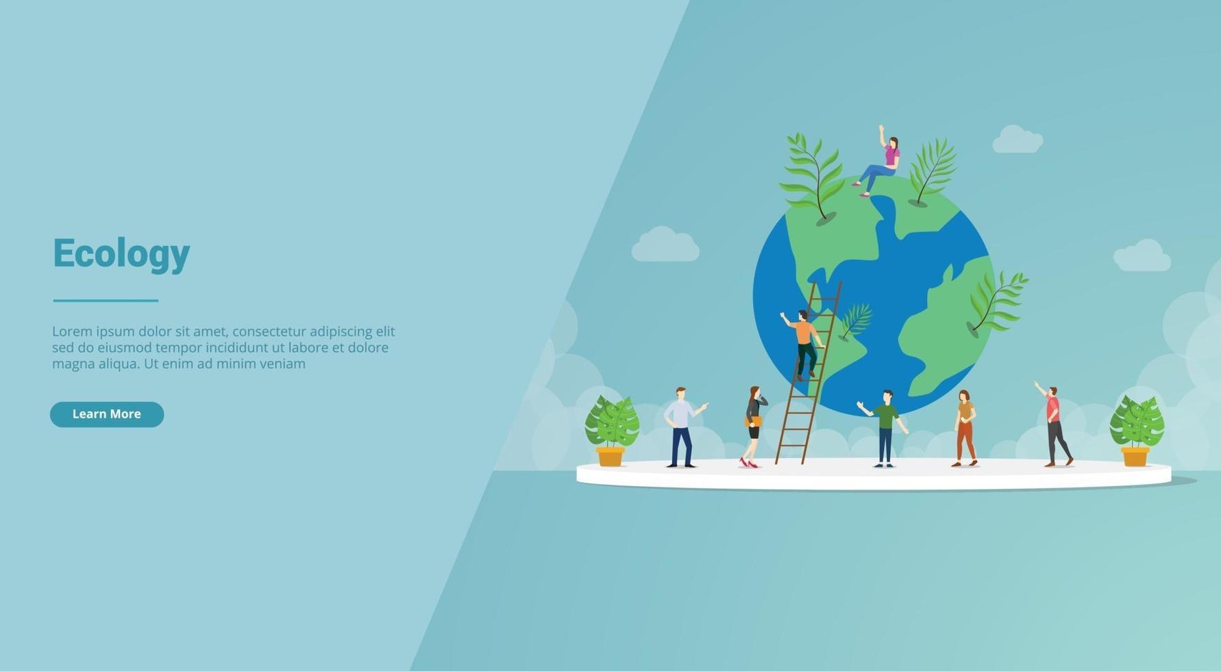 ecology world environment for website template or landing homepage vector