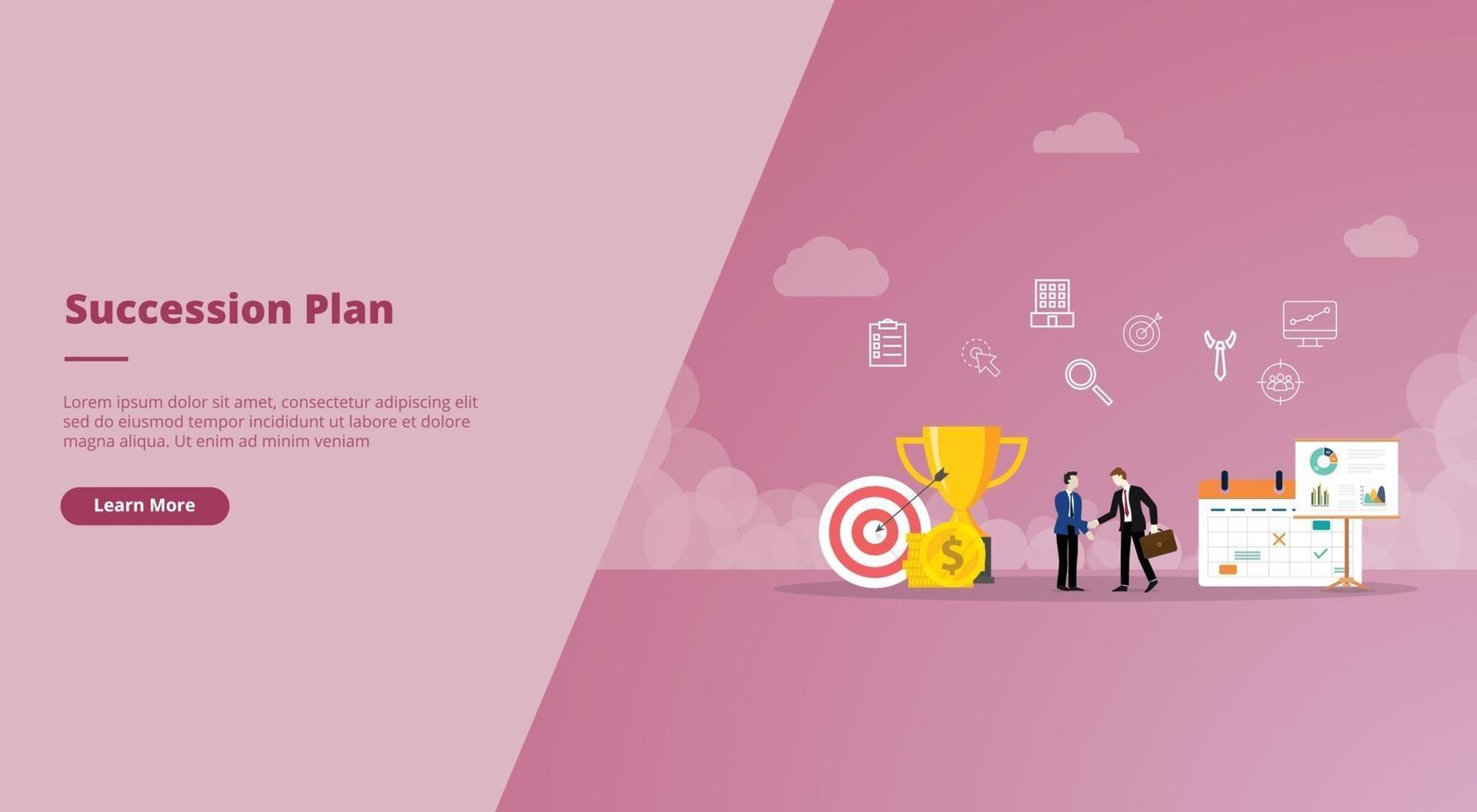 succession plan concept for website landing homepage vector