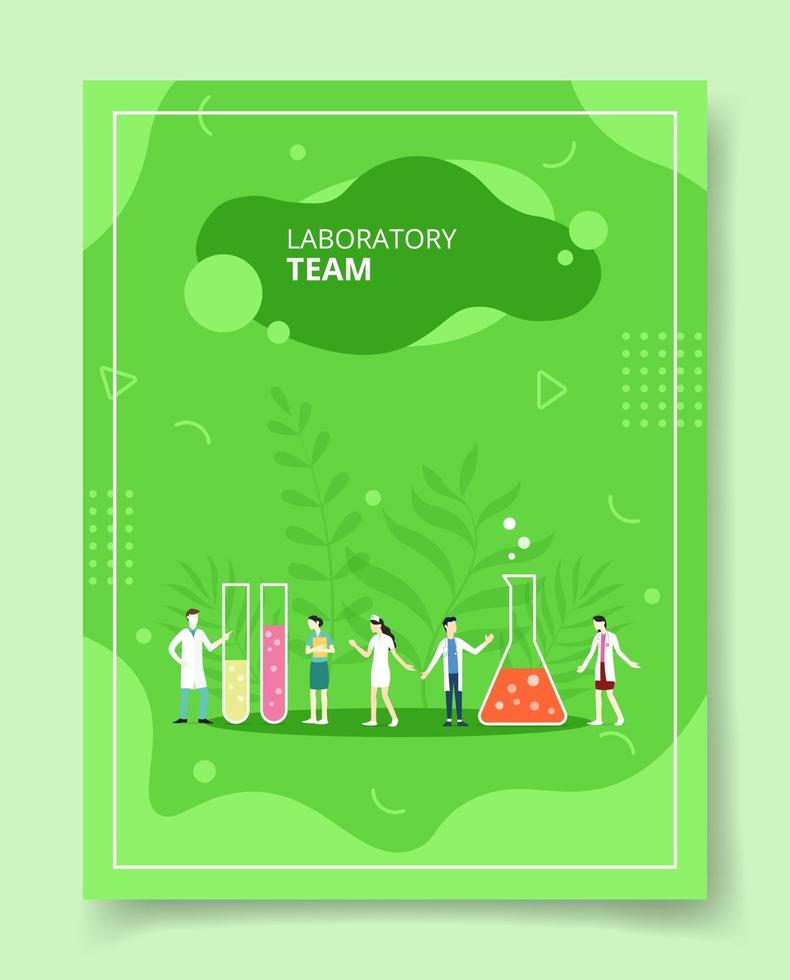 equipo de laboratorio, gente, carácter, científico, posición, alrededor vector