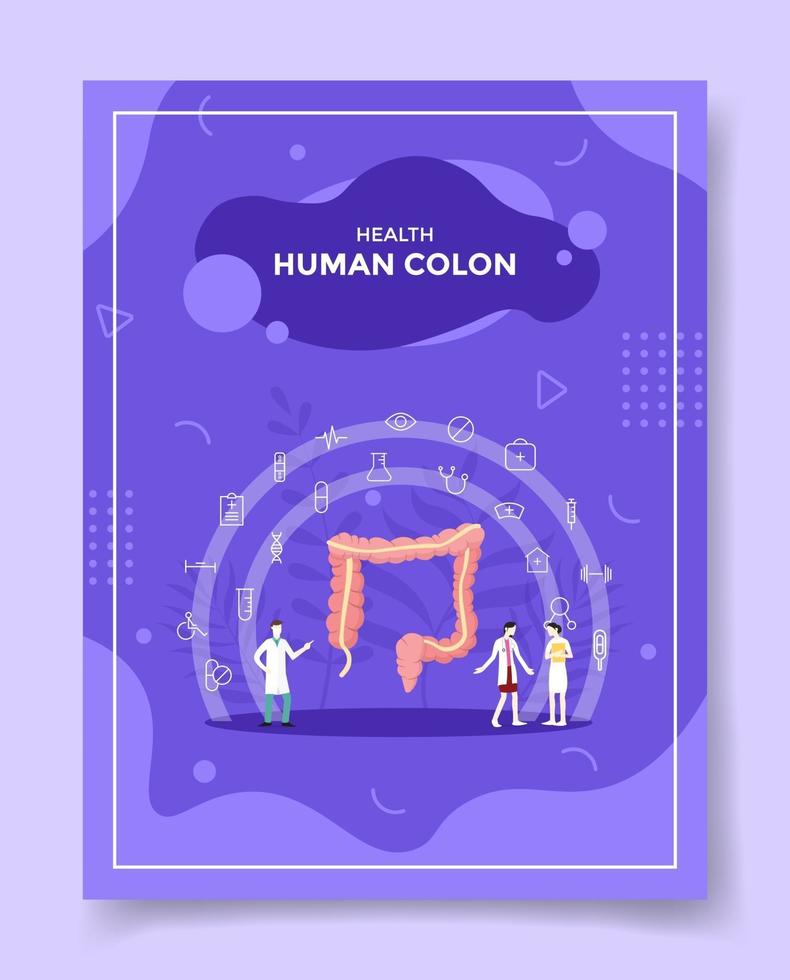 health human colon people doctor nurse around anatomy vector