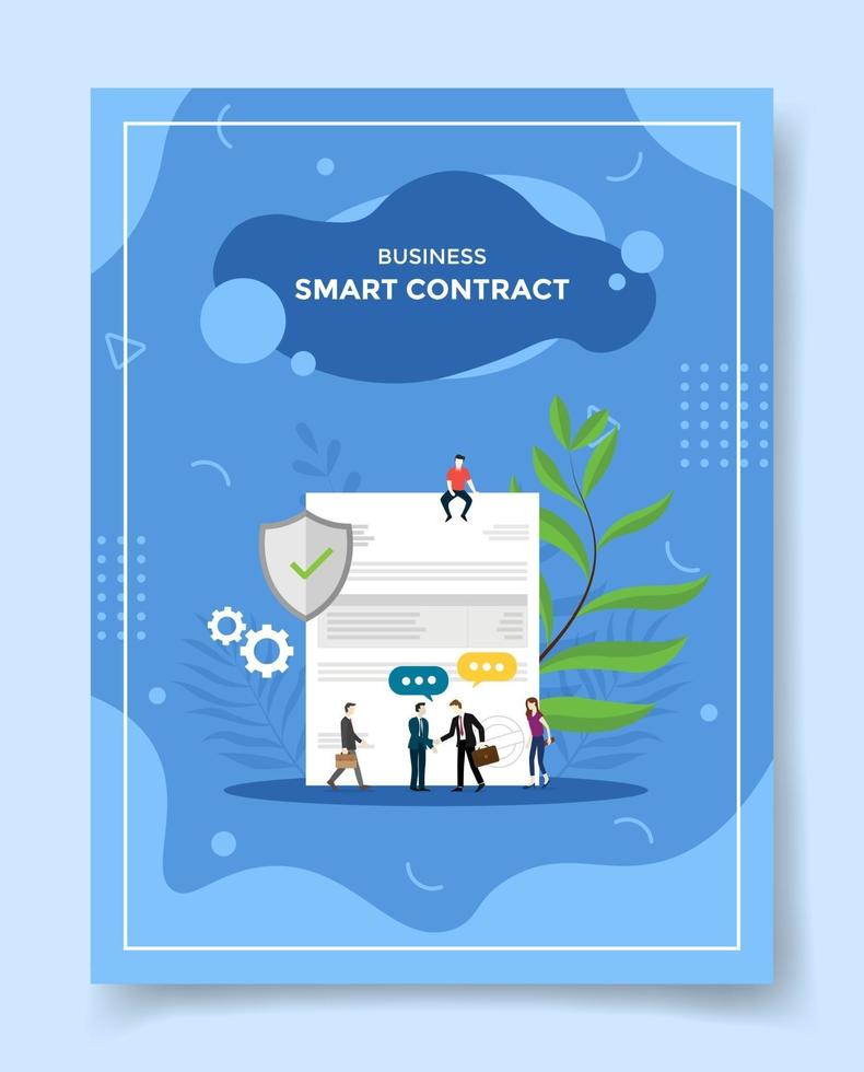 business smart contract people businessman handshake vector