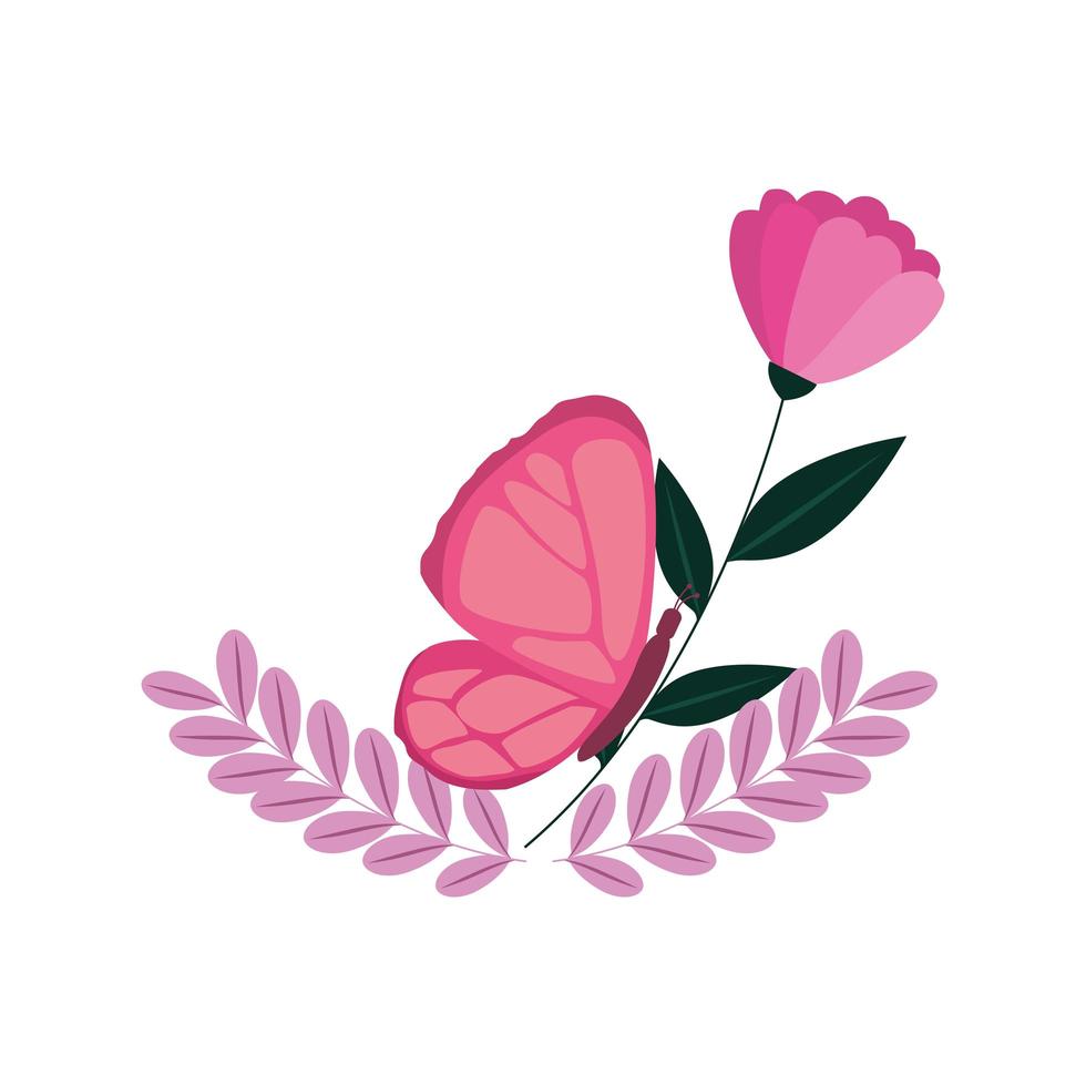 butterfly of the fight against breast cancer vector