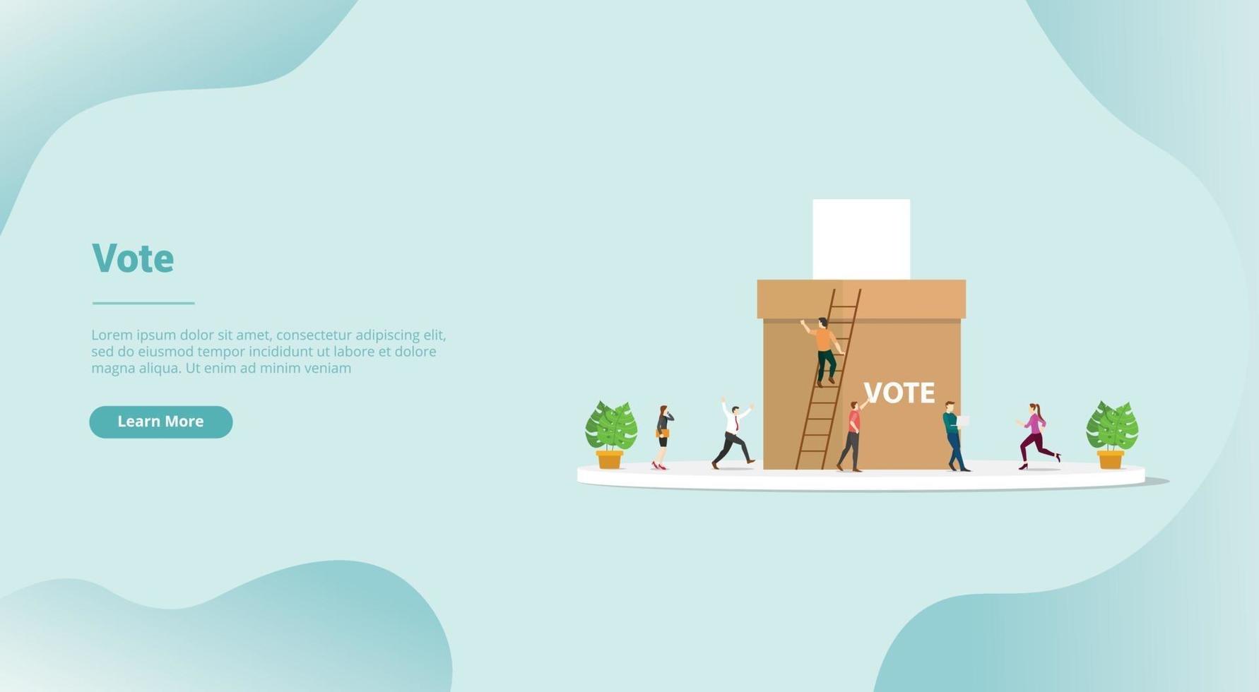 vote or voting box concept for website template vector