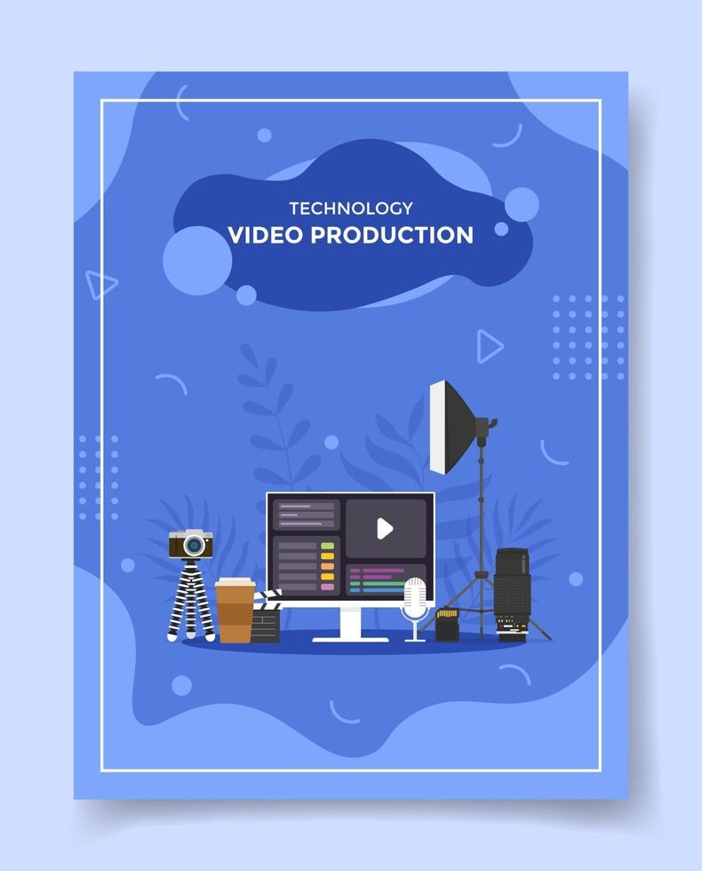 video production concept for template of banners, flyer, vector