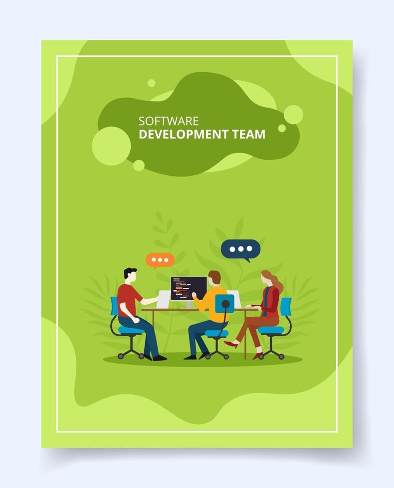 software development team people discussion build program vector
