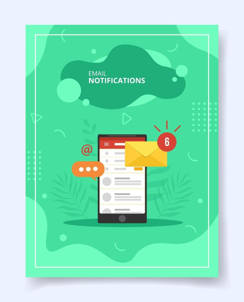 email notification on smartphone for template of banners vector