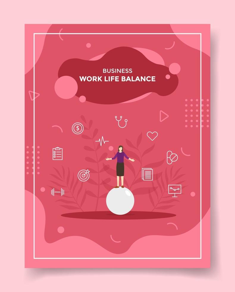 work life balance concept for template of banners, flyer, vector