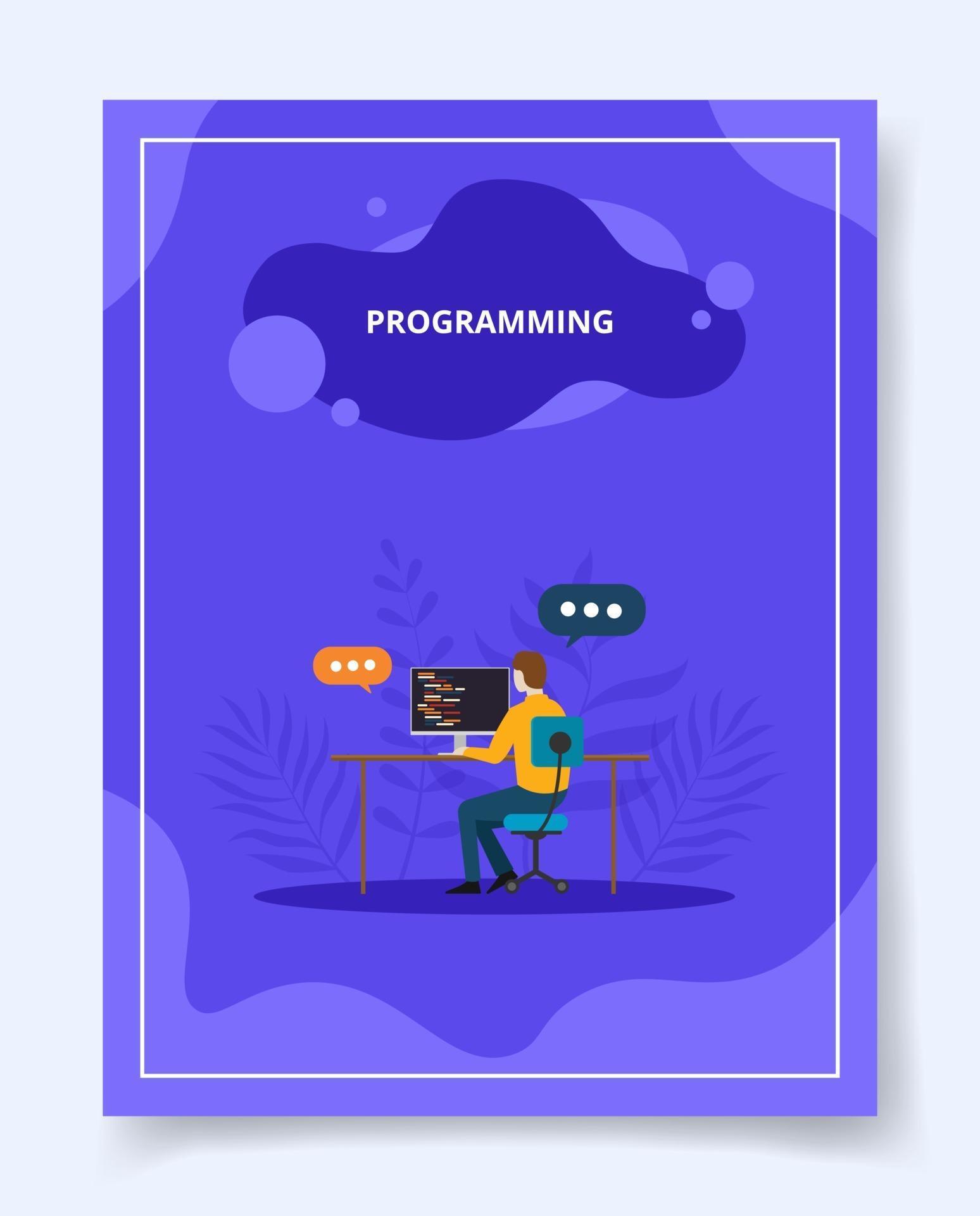 programming man development software apps on computer 3301672 Vector ...