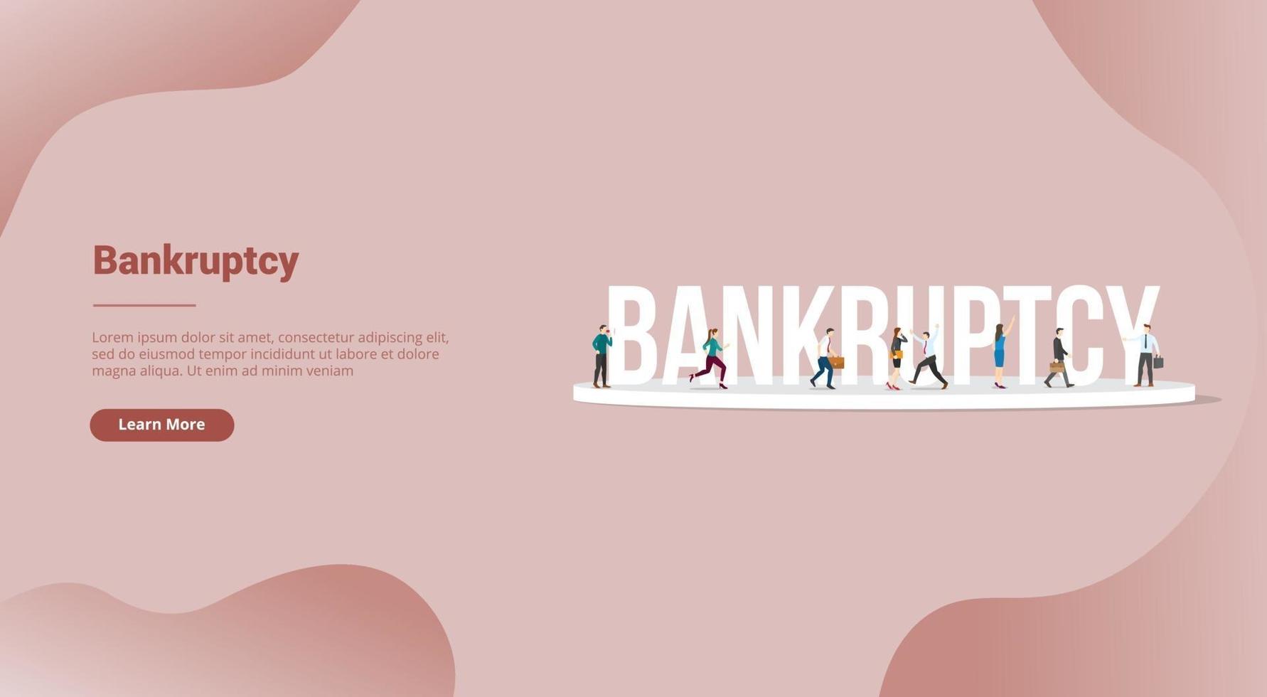 bankruptcy business concept for website template vector