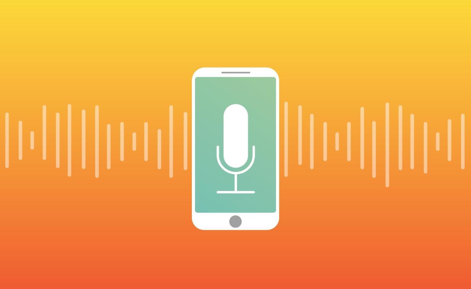 Personal assistant sound wave intelligent with smartphone vector