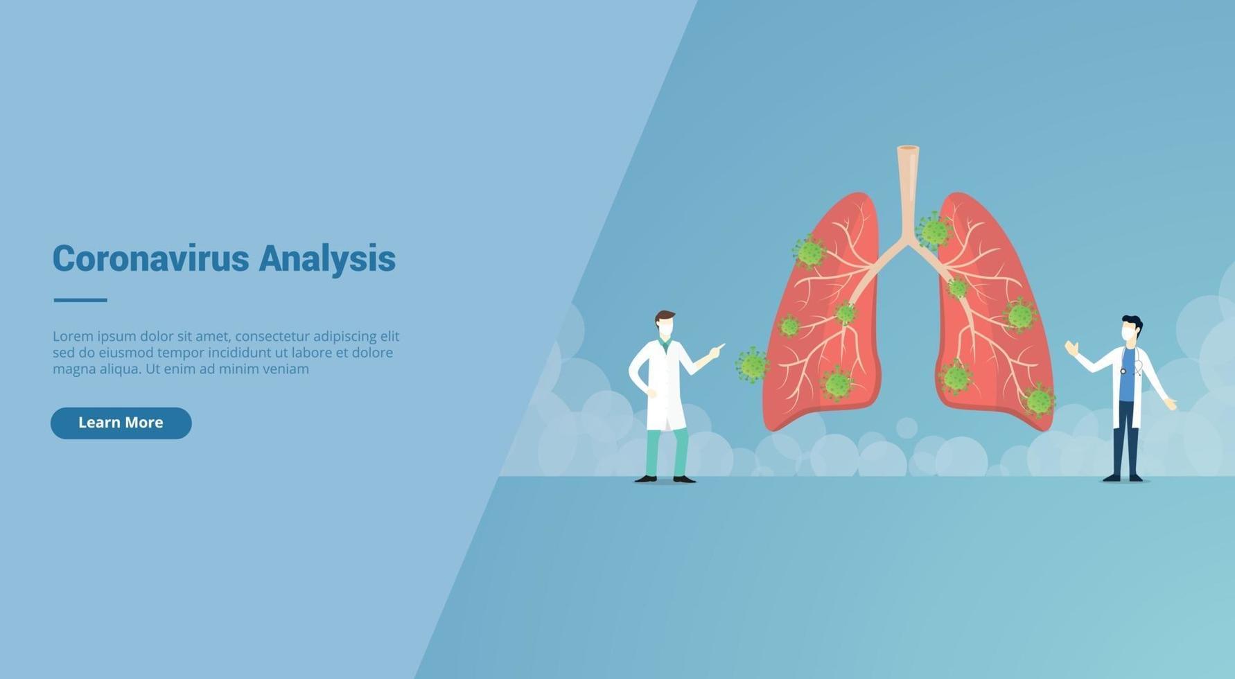 Corona virus Analysis campaign concept for website template vector