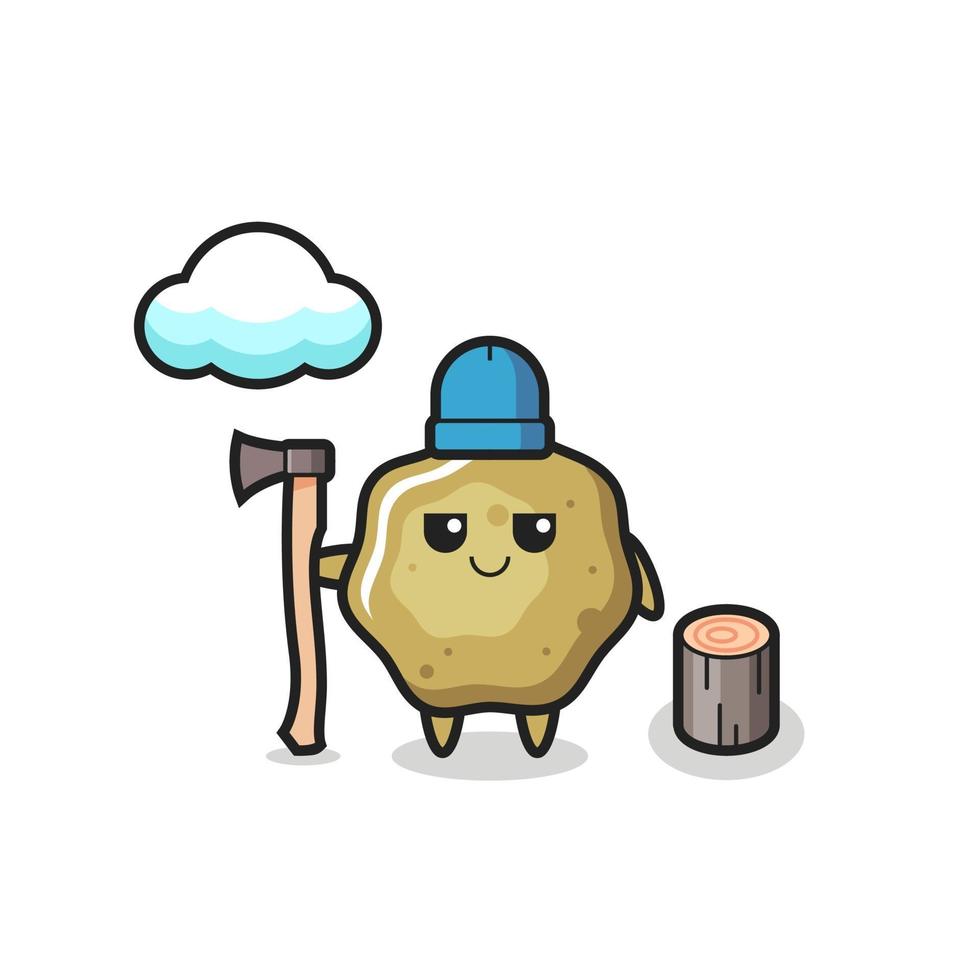 Character cartoon of loose stools as a woodcutter vector