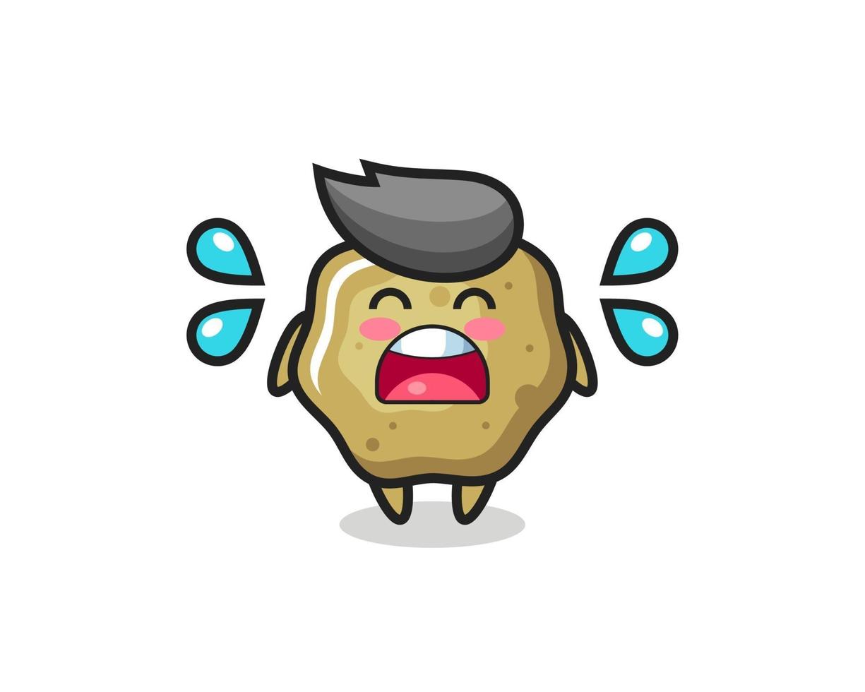 loose stools cartoon illustration with crying gesture vector