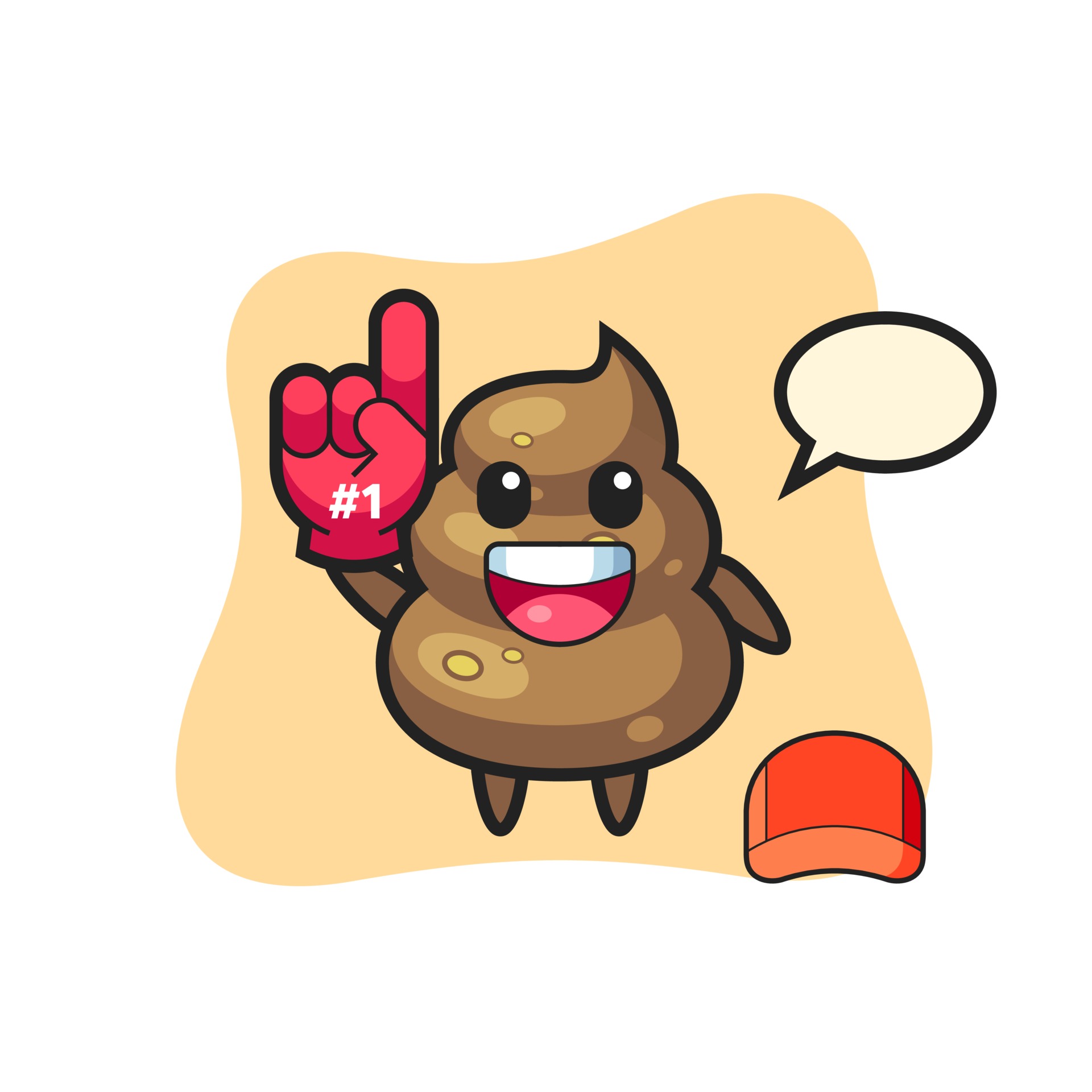 poop illustration cartoon with number 1 fans glove 3301834 Vector Art ...