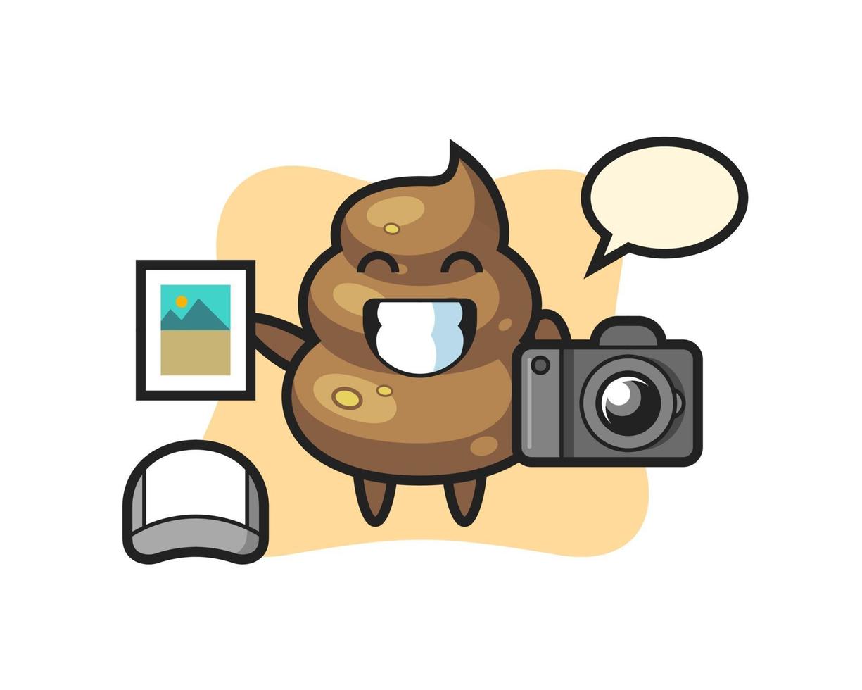 Character Illustration of poop as a photographer vector