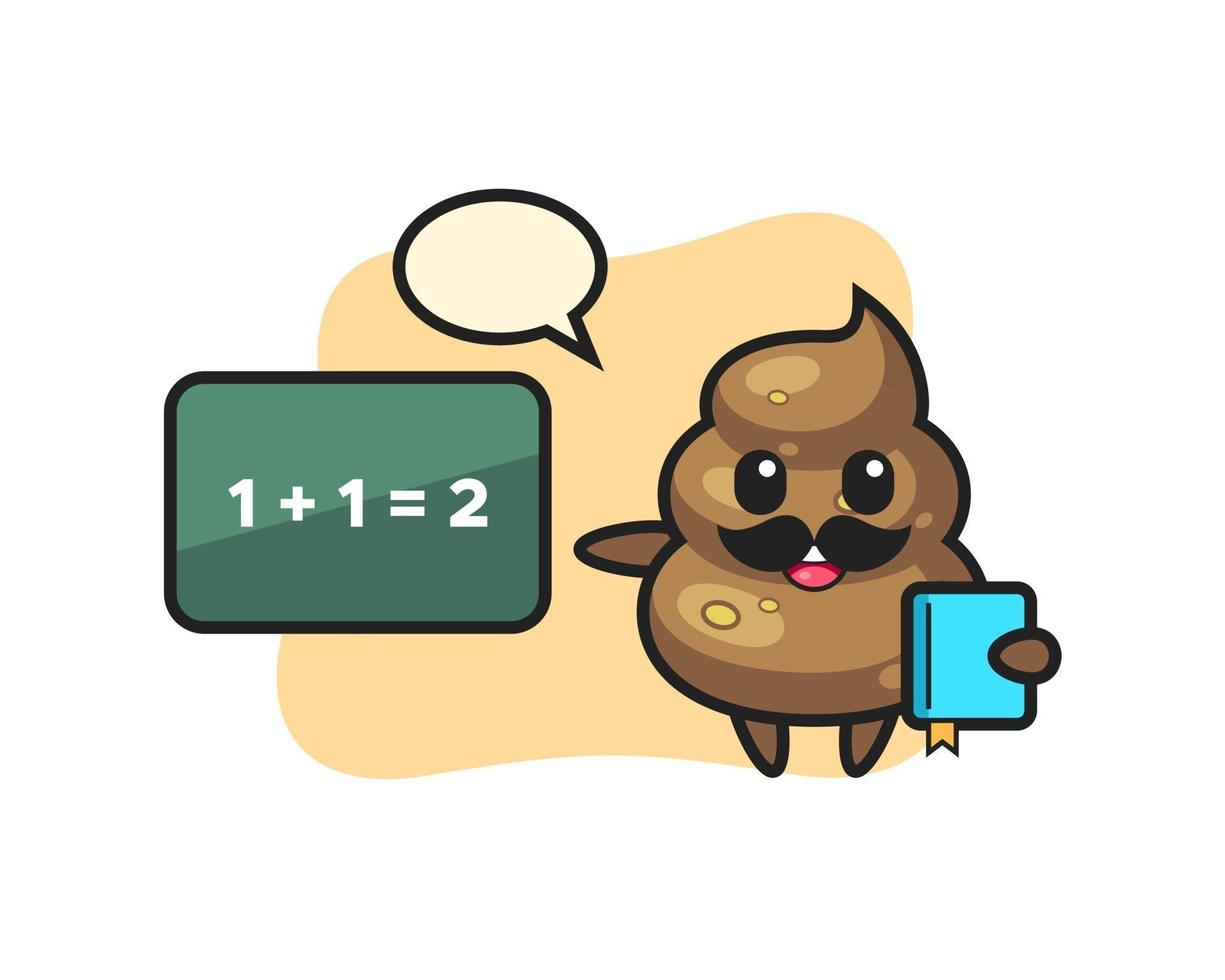 Illustration of poop character as a teacher vector
