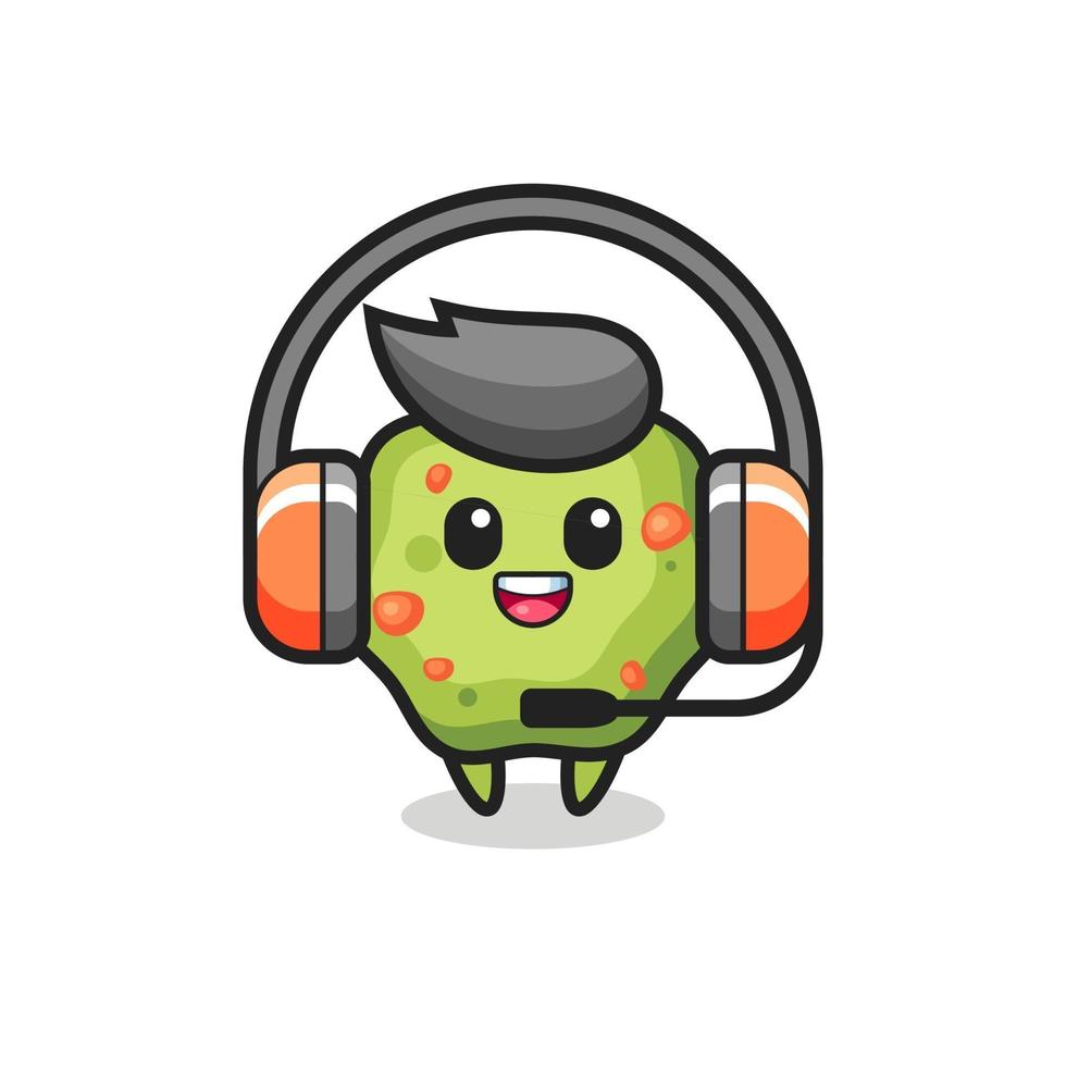 Cartoon mascot of puke as a customer service vector