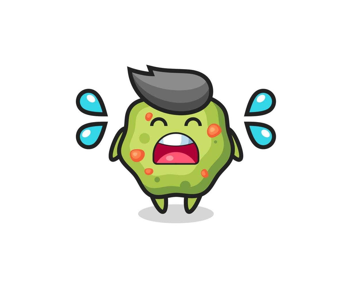puke cartoon illustration with crying gesture vector