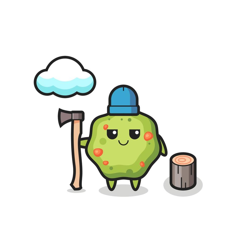 Character cartoon of puke as a woodcutter vector